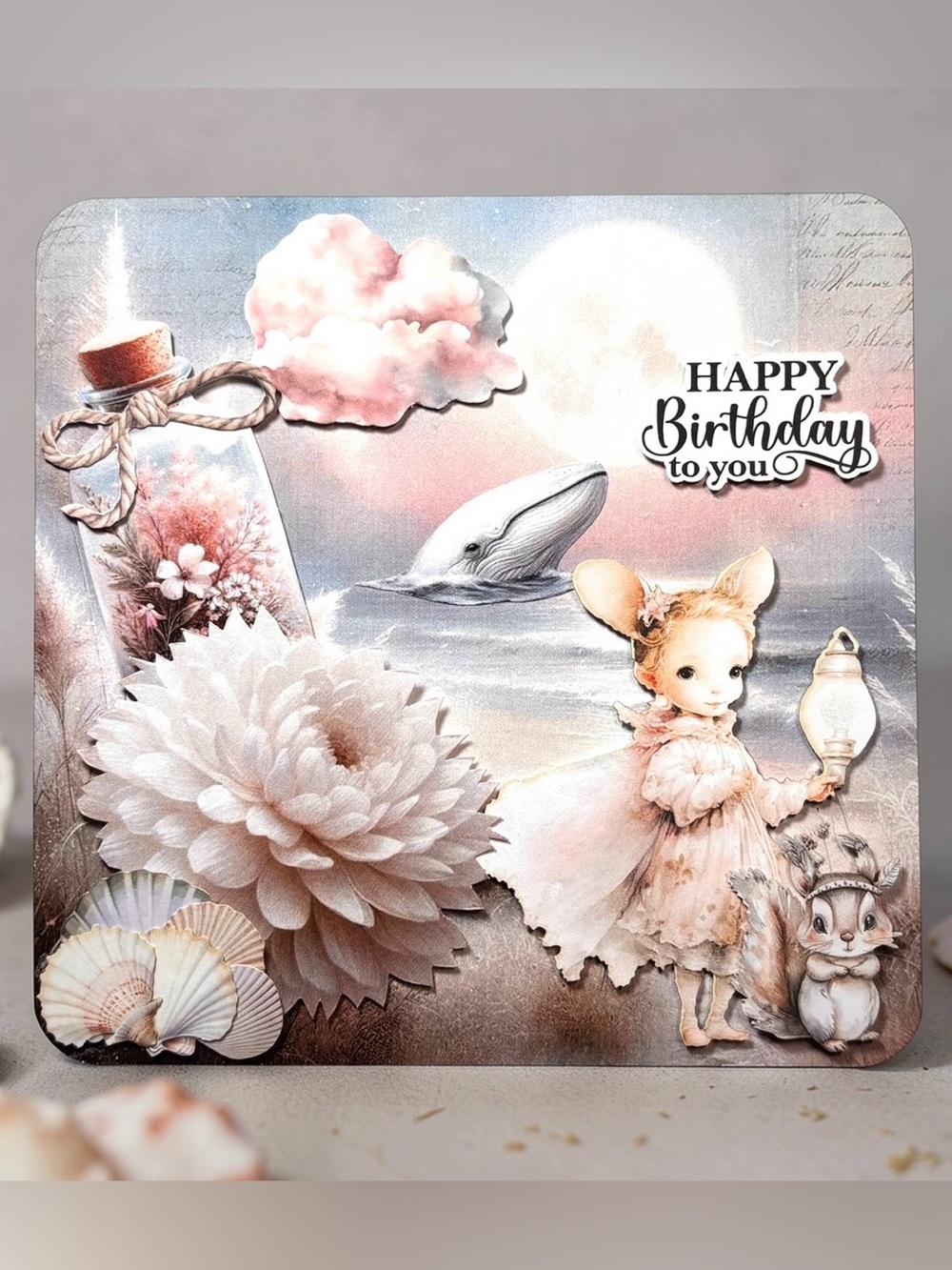Handmade Little Girl Oceanic Birthday Card